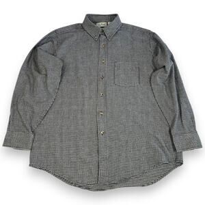 Vintage LL Bean Flannel Shirt Men's L Back North Woods Button Down Gingham USA